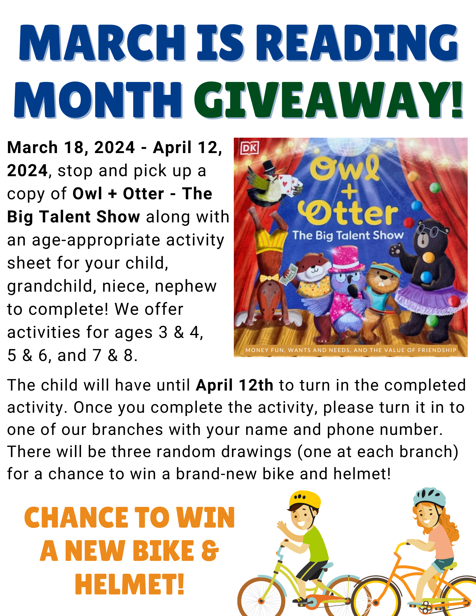 March is reading month contest hpc credit union